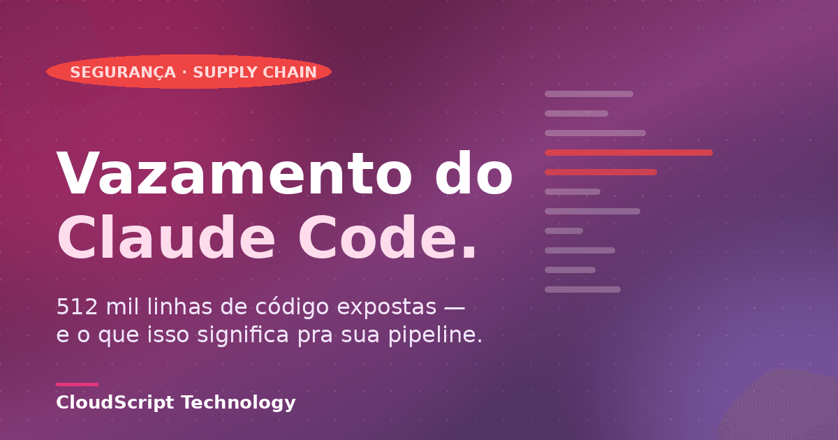 Vazamento do Claude Code: O Que Aconteceu e Por Que Seu Pipeline Pode Estar em Risco